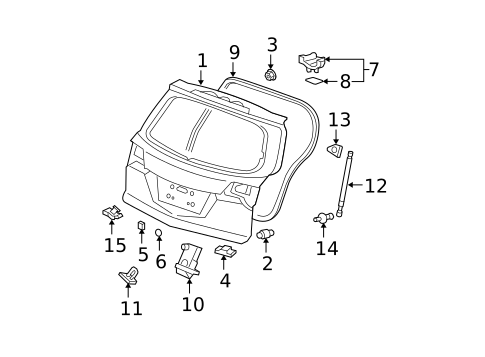 Gate & Hardware for 2007 Acura MDX #1