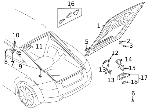 Trunk for 2000 Audi TT #0