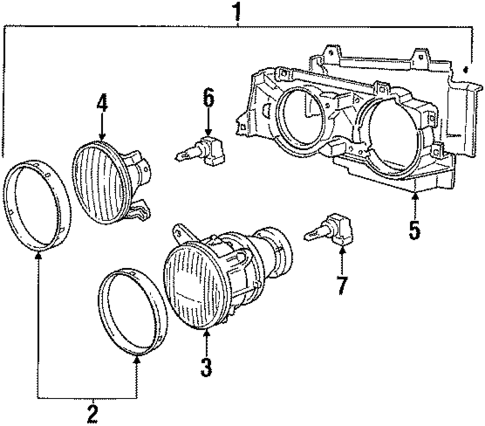 Headlamp Components for 1989 BMW 535i #0