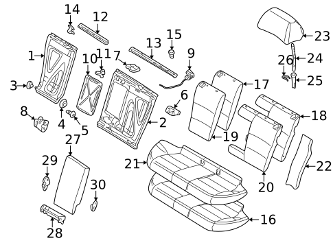 Rear Seat Components for 2001 BMW 325xi #0