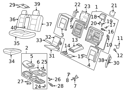Rear Seat Components for 2005 Saab 9-5 #0
