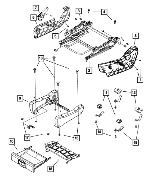 Front Seats - Adjusters, Recliners, Shields and Risers for 2009 Chrysler Town & Country #3