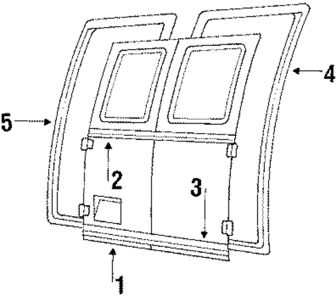 Exterior Trim - Back Door for 1988 Ford E-250 Econoline Club Wagon #0