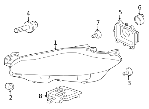 Headlamp Components for 2013 Jaguar XJ #0
