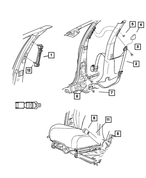 Seat Belts-Front and Rear for 2005 Dodge Neon #0