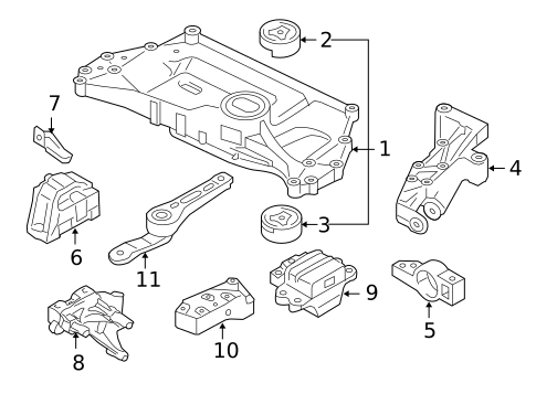 Engine & Trans Mounting for 2012 Volkswagen Jetta #1