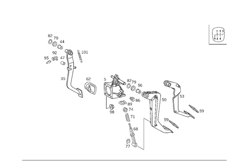 Pedal Assembly with Bearing for 2002 Mercedes-Benz CLK430 #0