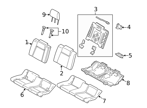 Rear Seat Components for 2011 Ford Mustang #0