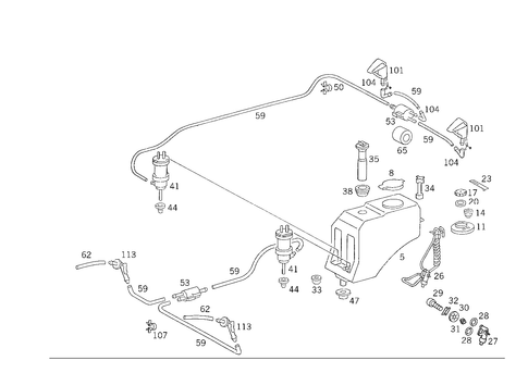 Pane Washer, Headlamp Wiper/Washer for 1989 Mercedes-Benz 300CE #0