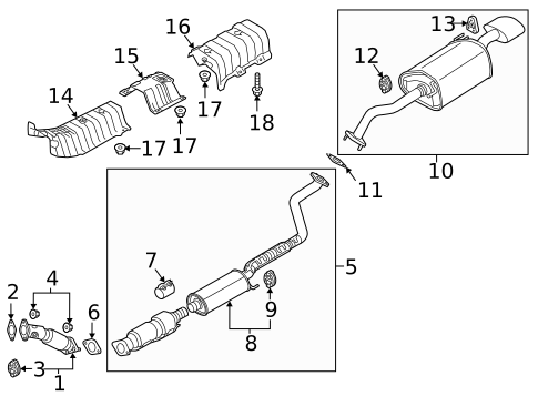 Exhaust Components for 2017 Kia Forte #1