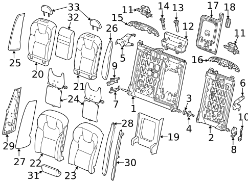 Rear Seat Components for 2019 Volvo S90 #0