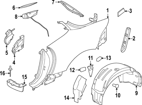 Quarter Panel & Components for 2020 Jaguar F-Type #1