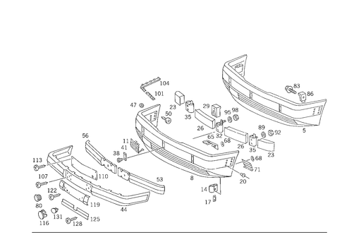Front Bumper for 1986 Mercedes-Benz 300E #1