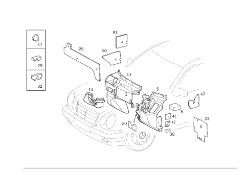 Insulation in Passenger and Luggae Compartment for 1997 Mercedes-Benz E420 #0