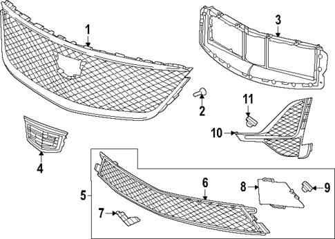 Grille & Components for 2022 Cadillac CT5 #3