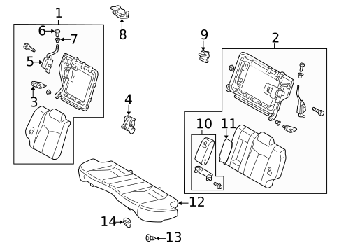 Rear Seat Components for 2000 Mazda Protege #0