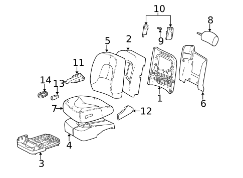Front Seat Components for 2001 Buick Park Avenue #0