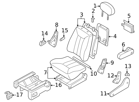 Rear Seat Components for 2000 Nissan Quest #2