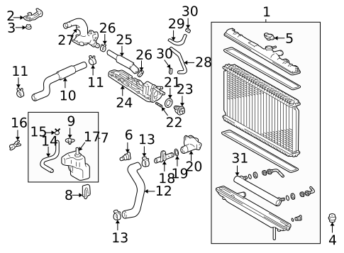 Radiator & Components for 2001 Lexus RX300 #0