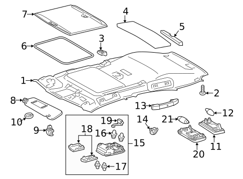 Interior Trim - Roof for 2016 Lexus CT200h #0