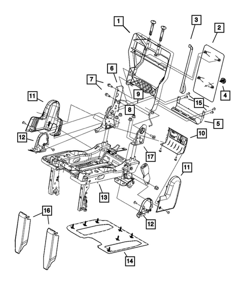 Rear Seats - Third Row - Adjusters, Recliners, Shields and Risers for 2009 Chrysler Town & Country #2