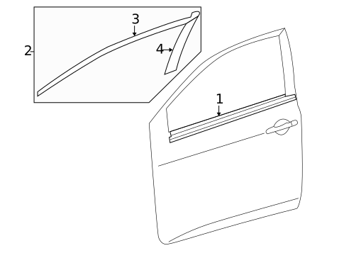 Exterior Trim - Front Door for 2013 Toyota Corolla #0