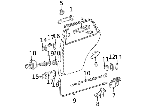 Lock & Hardware for 1998 Mercedes-Benz ML320 #0