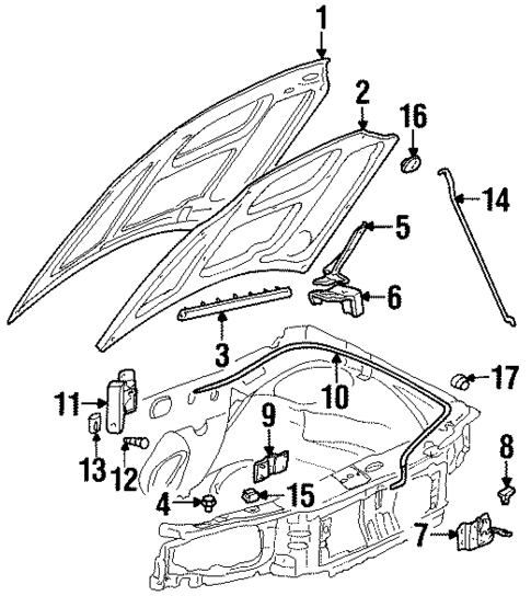 Hood & Components for 1999 Mercury Cougar #0