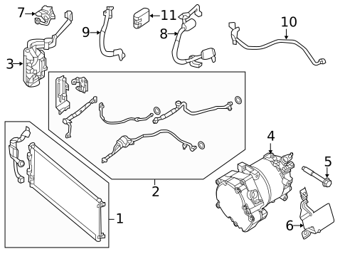 Condenser, Compressor & Lines for 2014 Nissan LEAF #1