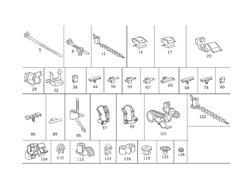 Loom Ties and Cable Mounting Parts for 2002 Mercedes-Benz ML55 AMG #1