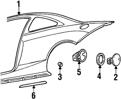 Exterior Trim - Quarter Panel for 1999 Mercury Cougar #0