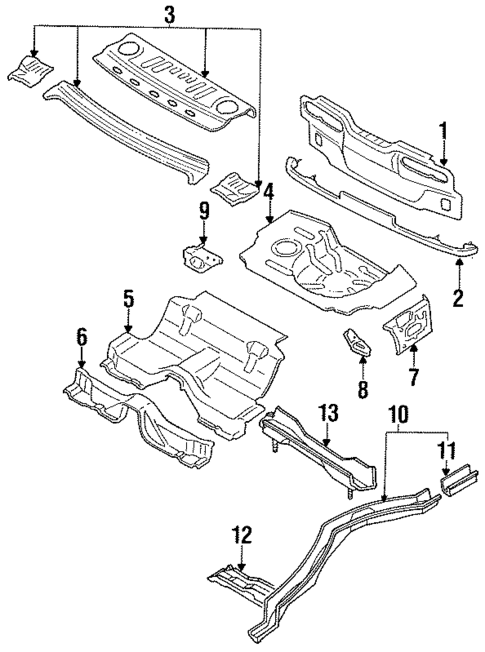 Rear Floor & Rails for 1993 Nissan 240SX #2
