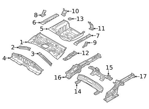 Rear Floor & Rails for 2018 Kia Rio #0