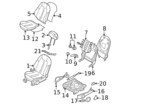Front Seat Components for 2005 Mini Cooper #0
