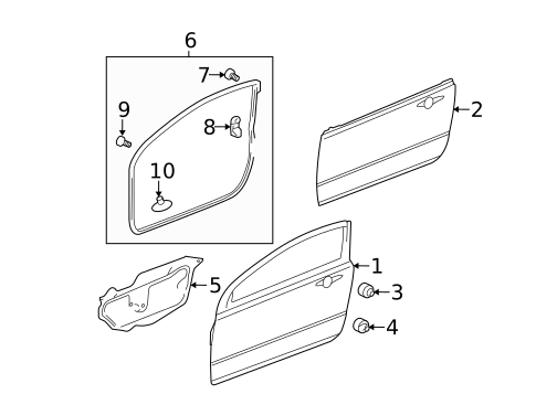 Door & Components for 2010 Honda Civic #0