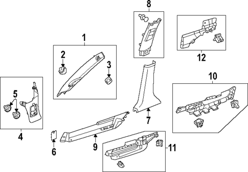 Interior Trim - Pillars for 2023 Honda Pilot #0