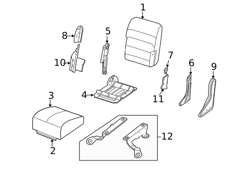 Front Seat Components for 2004 Ford Excursion #1