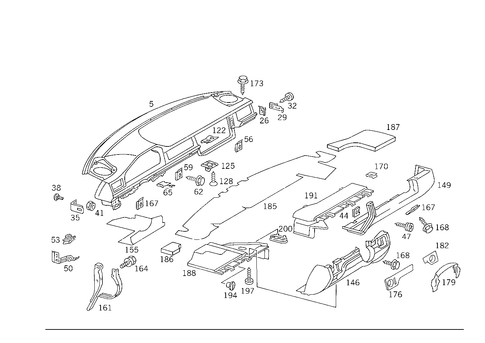 Instrument Panel & Body Parts Used for Co-Driver Airbag for 1993 Mercedes-Benz 500E #1