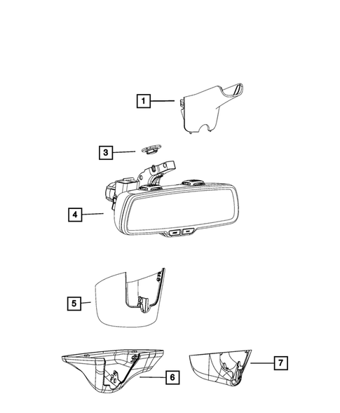 Glass and Interior Rear View Mirror for 2016 Jeep Grand Cherokee #1