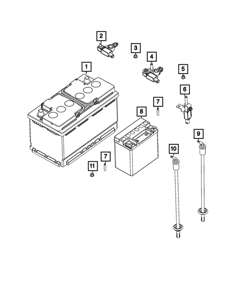 Battery, Battery Tray and Cables for 2024 Jeep Grand Cherokee #1