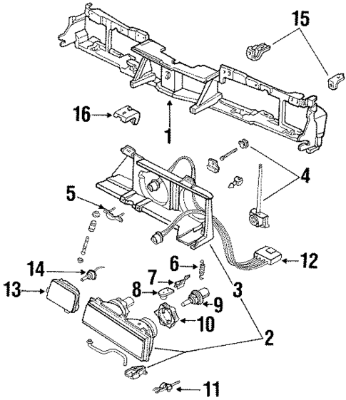 Headlamp Components for 1986 Pontiac 6000 #1