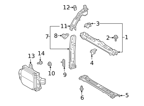 Radiator Support for 2025 Toyota RAV4 #1