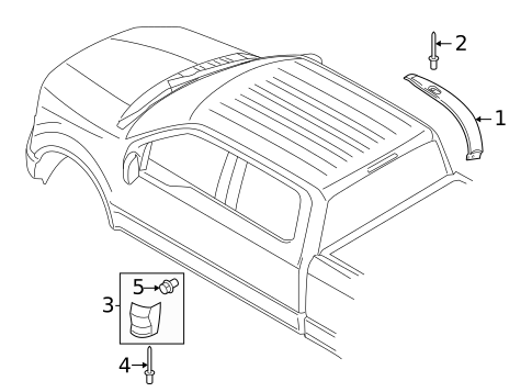 Exterior Trim - Cab for 2021 Ford F-150 #1