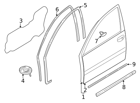 Door & Components for 2003 Volvo V40 #0