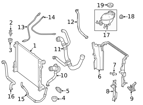Radiator & Components for 2020 Mercedes-Benz SL550 #0