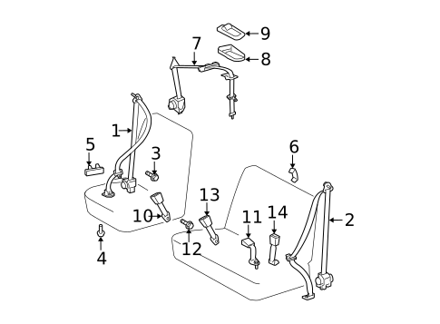 Rear Seat Belts for 2007 Toyota Yaris #1