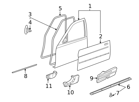 Door & Components for 2007 Saab 9-5 #1