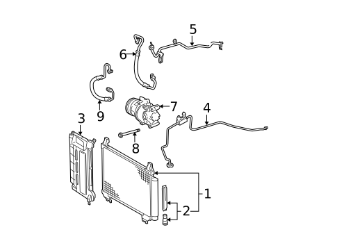 Condenser, Compressor & Lines for 2011 Toyota Yaris #0