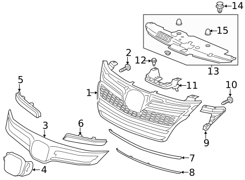 Grille & Components for 2014 Honda Accord #0