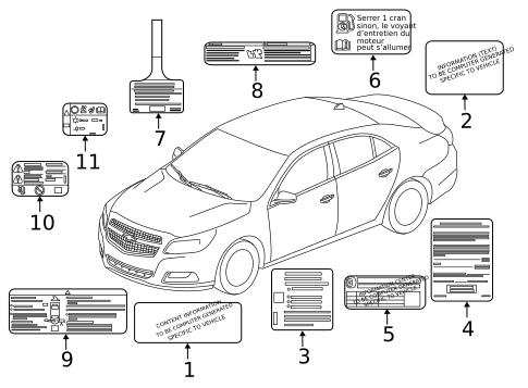 Labels for 2014 Chevrolet Malibu #0
